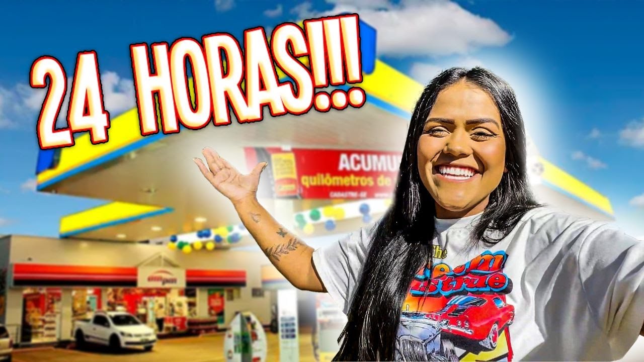 24 HORAS COMENDO COMIDA DE POSTO DE GASOLINA!!! (2023)