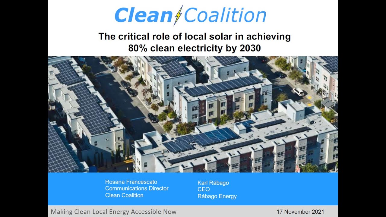 The critical role of local solar in achieving 80% clean electricity by 2030