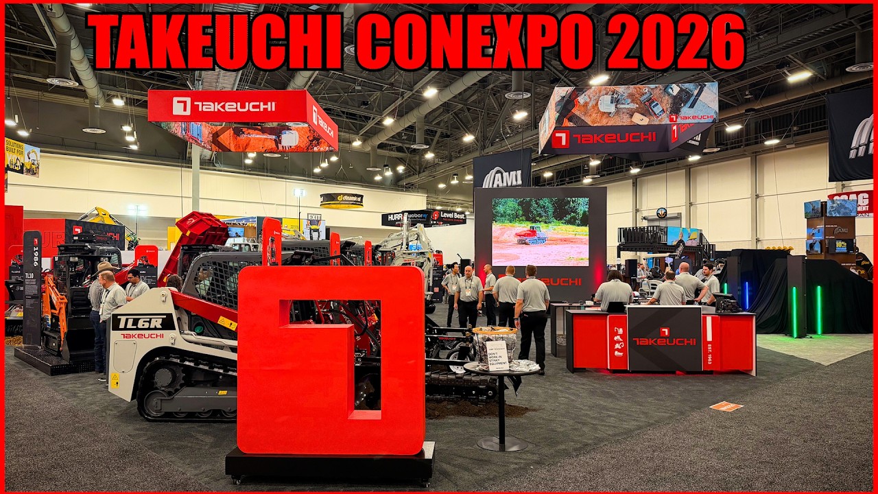 Внутри стенда Takeuchi на выставке ConExpo 2026