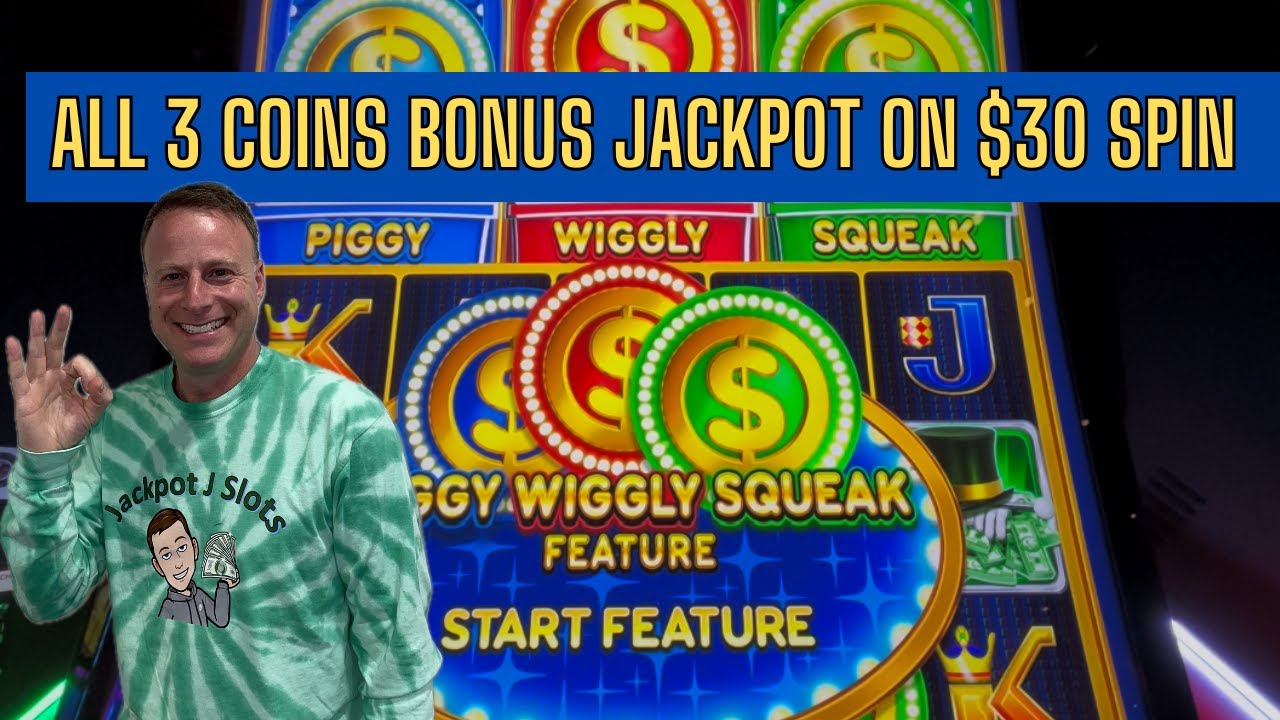 HUGE jackpot as all 3 pigs exploded on $30 Coin Trio slot