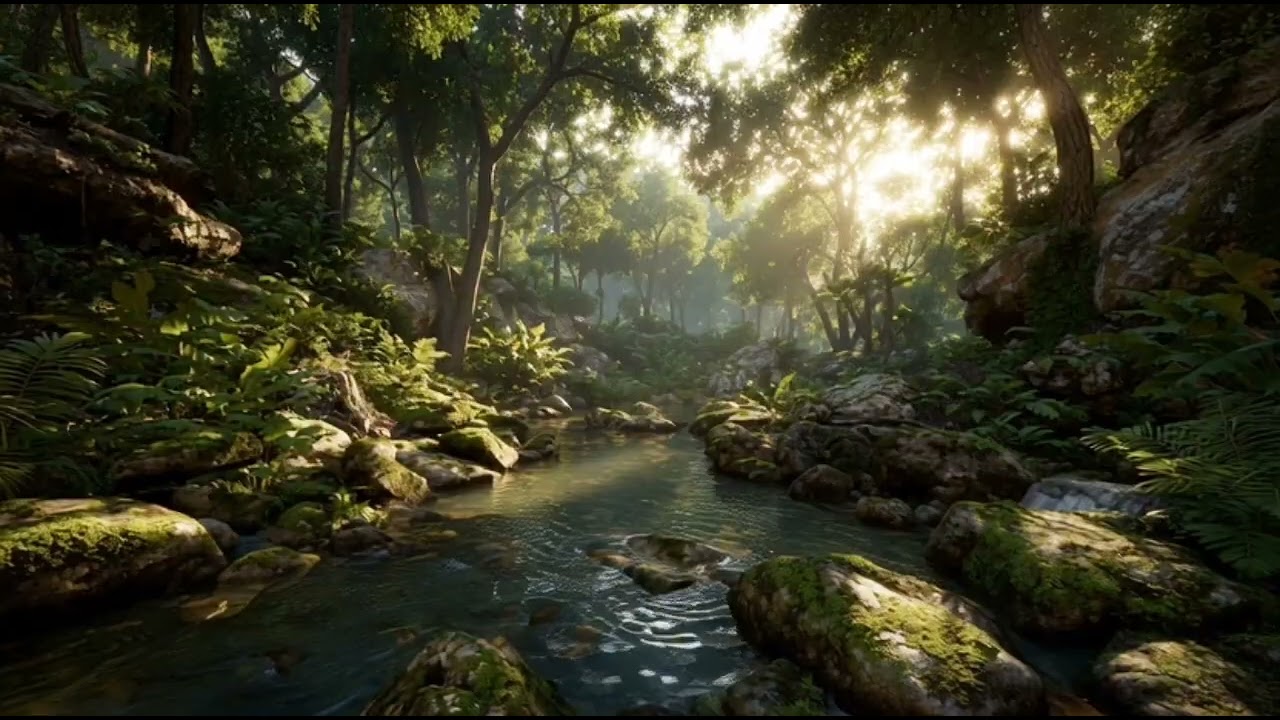 Teduh Mendalam – Suara Air Mengalir & Piano Sleep Music – Rain Sound untuk pengantar tidur