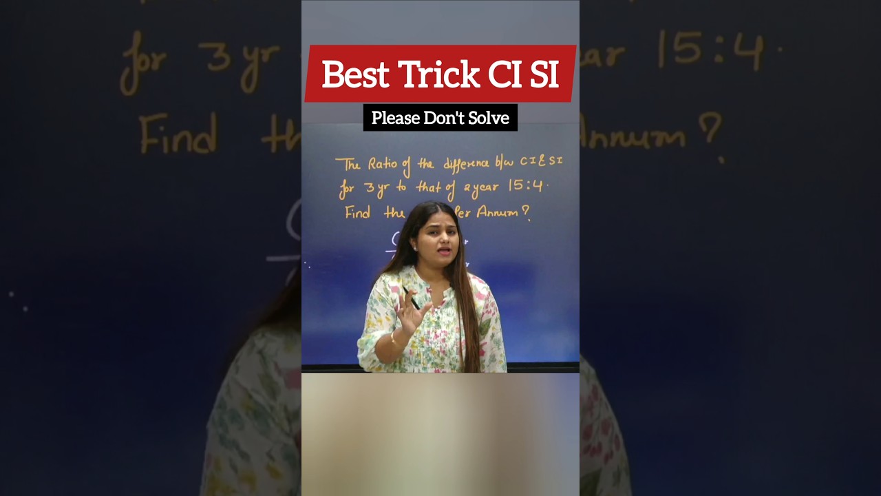 Simple Interest Compound Interest Shorttrick | CI-SI 3 Year Difference Tricks 