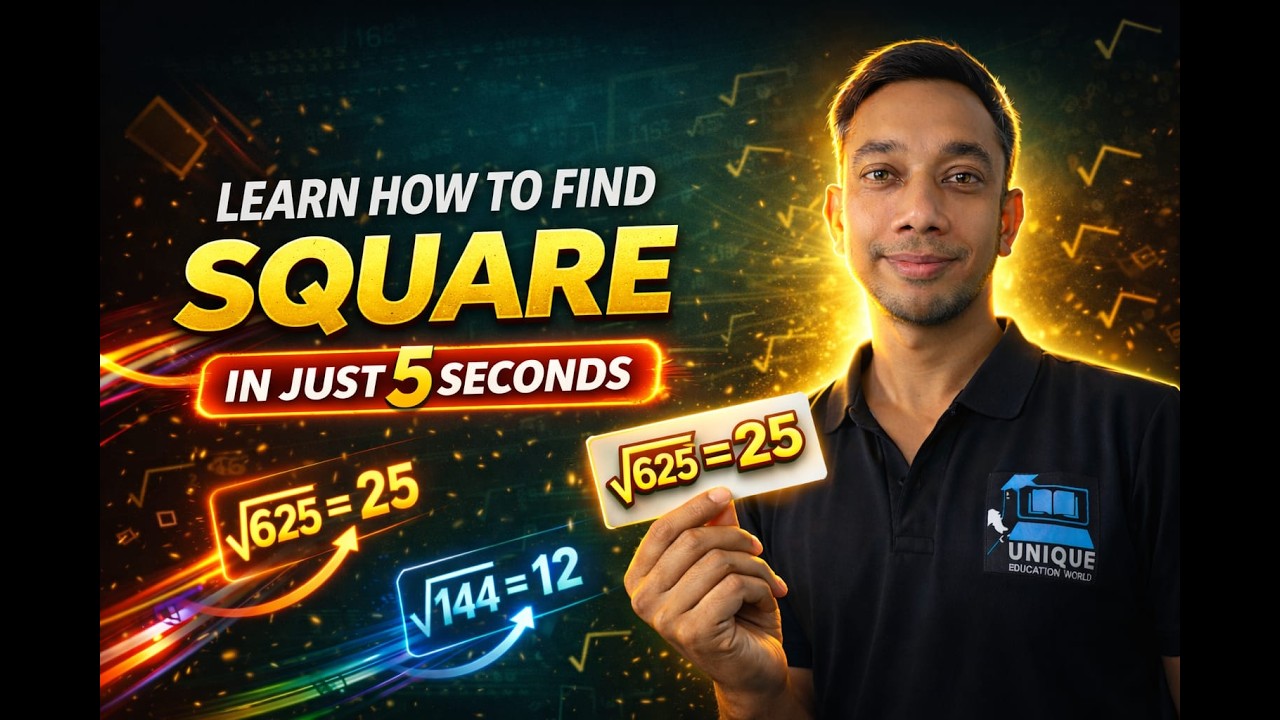 Learn to Find Square in Just 5 Seconds 🔥 | Square Trick | Class 8/9 Maths