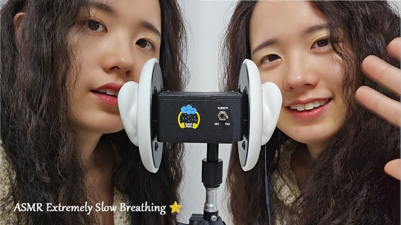 [Twin ASMR] Extremely Slow Deep Breathing Sounds | 3Dio, 1 Hour (No Talking)