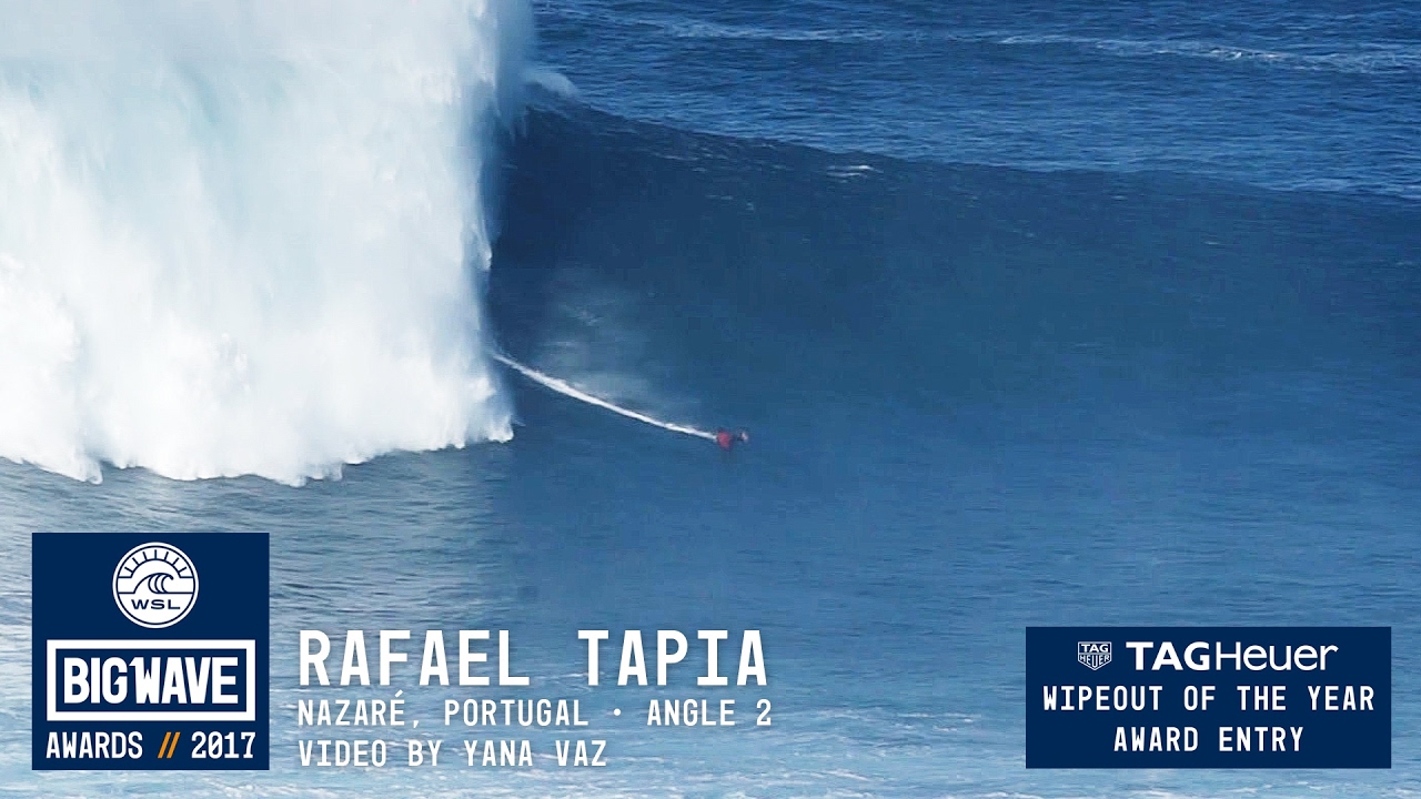 Rafael Tapia at Nazar&eacute; 2 - 2017 TAG Heuer Wipeout of the Year Entry - WSL Big Wave Awards