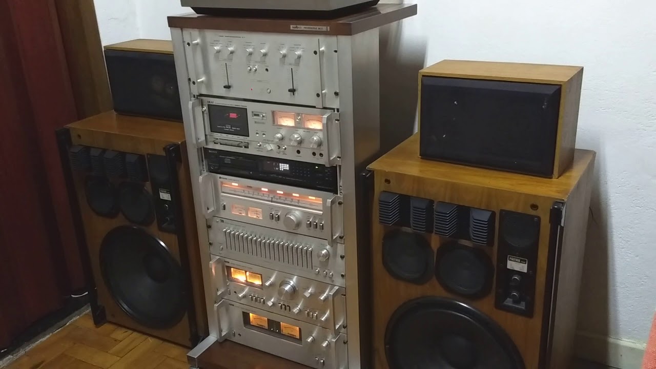 Conjunto de som Vintage Polyvox Akai Sony Completo