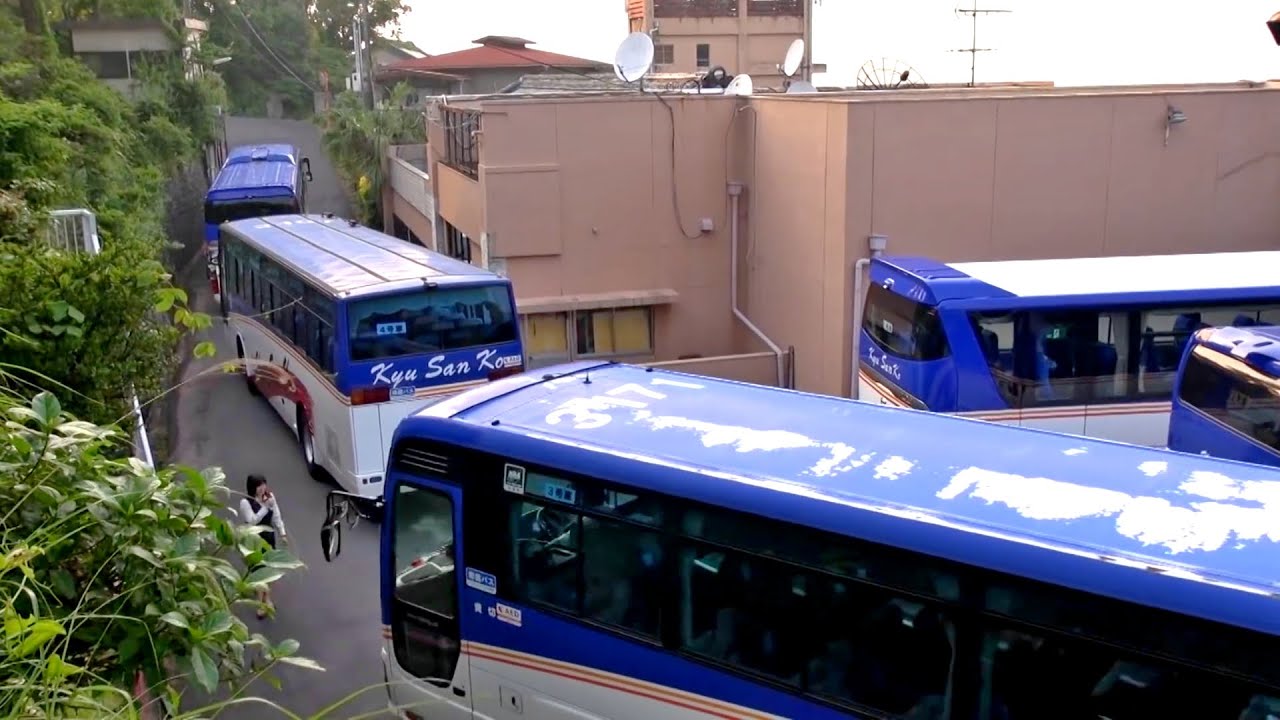 【大型バス】 九州産交観光バス 貸切バス 転回車庫入れ 風景19分 総集編 リマスター版 睡眠導入 #1