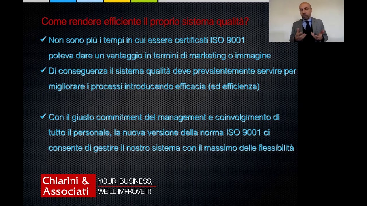 Webinar   Come rendere efficiente il proprio sistema qualità ISO 9001 Idee e suggerimenti