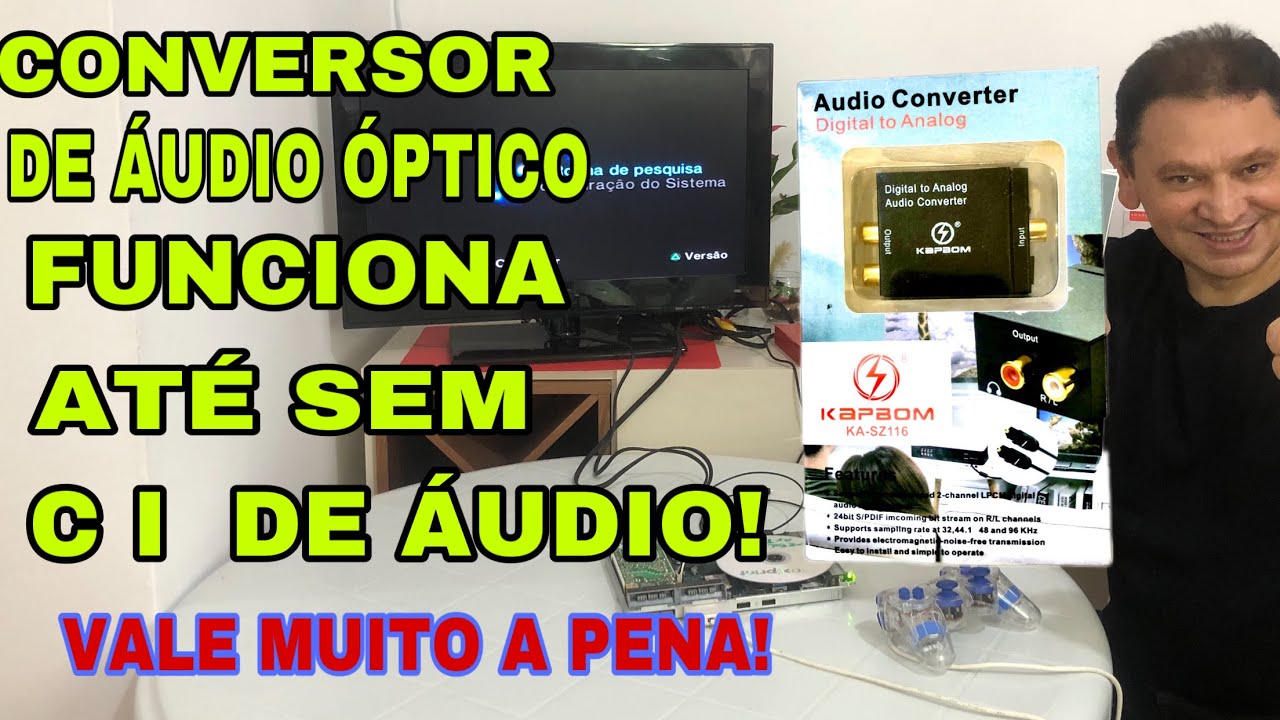 CONVERSOR DE ÁUDIO ÓPTICO - FUNCIONA ATÉ SEM O C I  DE ÁUDIO DO PS2!  É SENSACIONAL!!