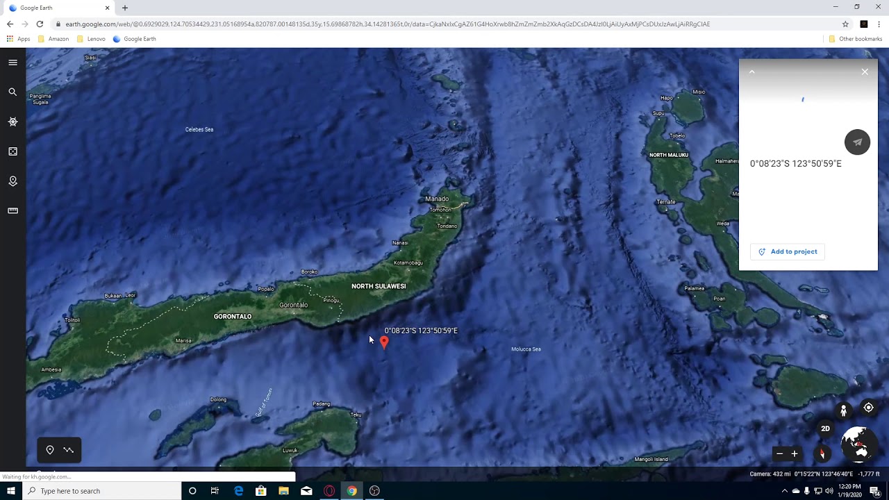 6.0 Earthquake Sulawesi Indonesia 1/19/2020