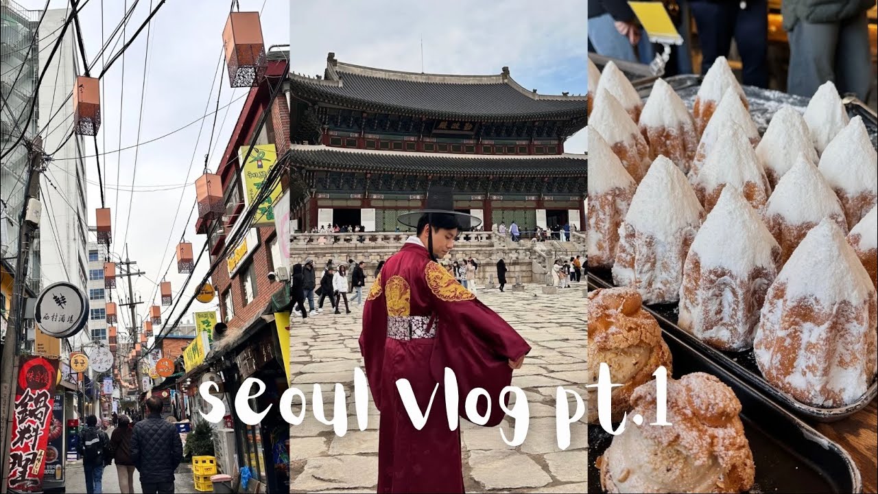 seoul vlog 🇰🇷 hanbok, street food, cafes, pop-ups, thrift stores, lantern festival