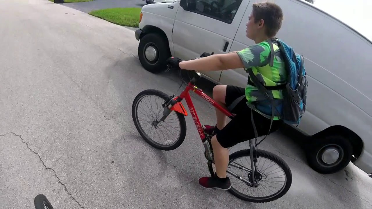 Riding my bike around my neighborhood