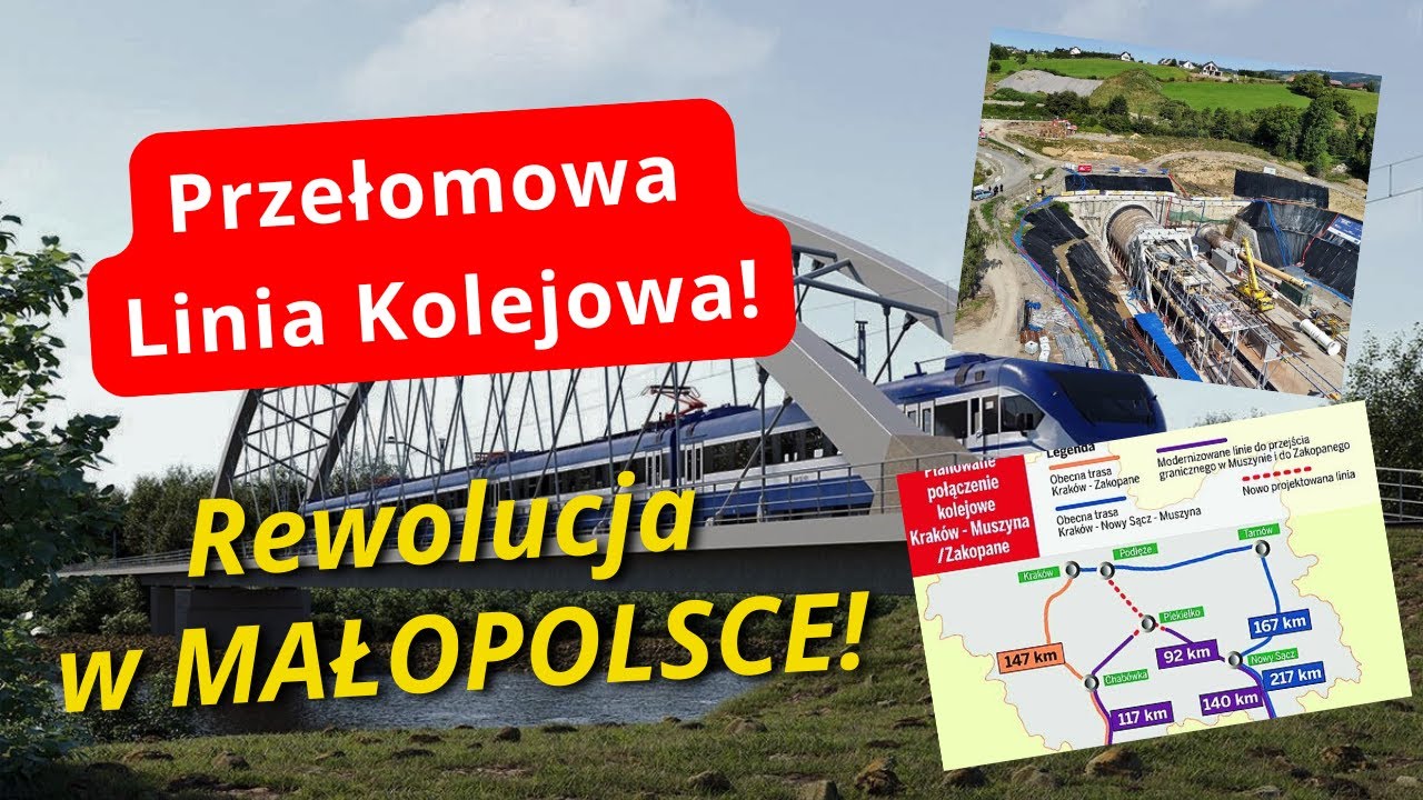 Powstaje Przełomowa Trasa Kolejowa! Powstaną Tunele, Mosty i Wiadukty! Linia Podłęże - Piekiełko