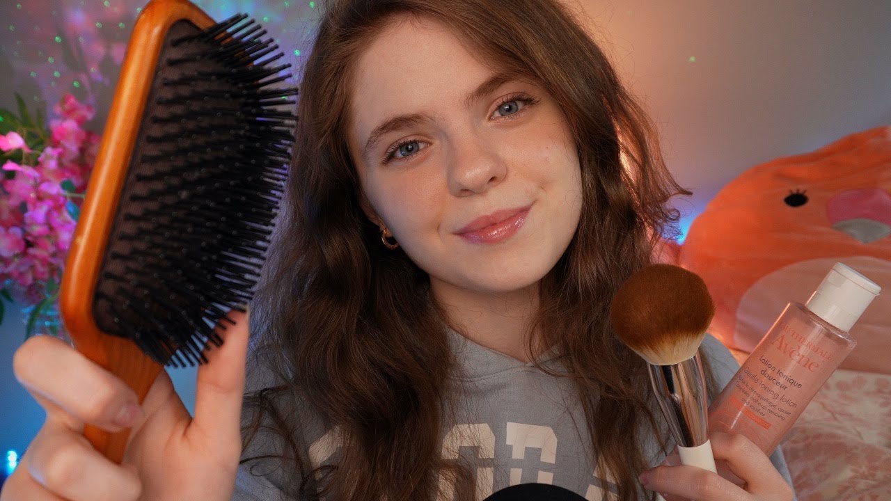 ASMR, чтобы помочь вам быстро заснуть! Cozy layered sounds, Haircut, Skin care, Hair brushing