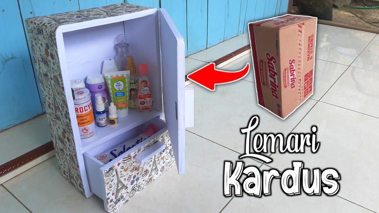 TUTORIAL MEMBUAT LEMARI DARI KARDUS DENGAN PINTU DAN LACI