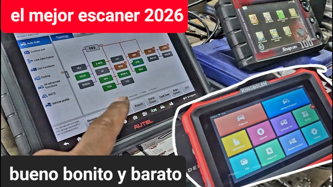 El mejor escáner 2026 para mecánicos móviles Kingbolen K8 Pro vs Autel vs Snap-On