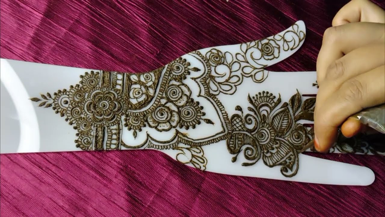 Simple Beautiful❤️ floral Mehndi Design tutorial full Hand#hennamagic #mehendidesign #creativehenna 