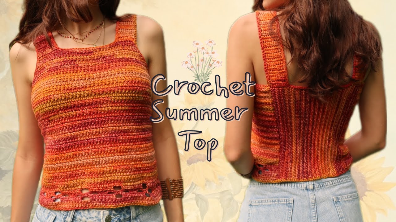 Crochet Summer Top Tutorial ⚘ full coverage ⚘ flower cutouts ⚘ No lace-up back ⚘ Crochet Tutorial