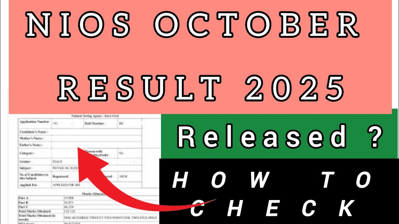 NIOS OCTOBER RESULT 2025 | How To Check NIOS October Result 2025