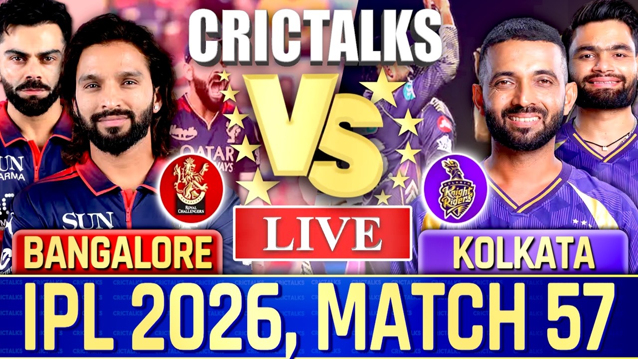 🔴 Live: RCB vs KKR, IPL 2026, Cricket Live Match Today, Live Cricket Score Commentary - 10 Over