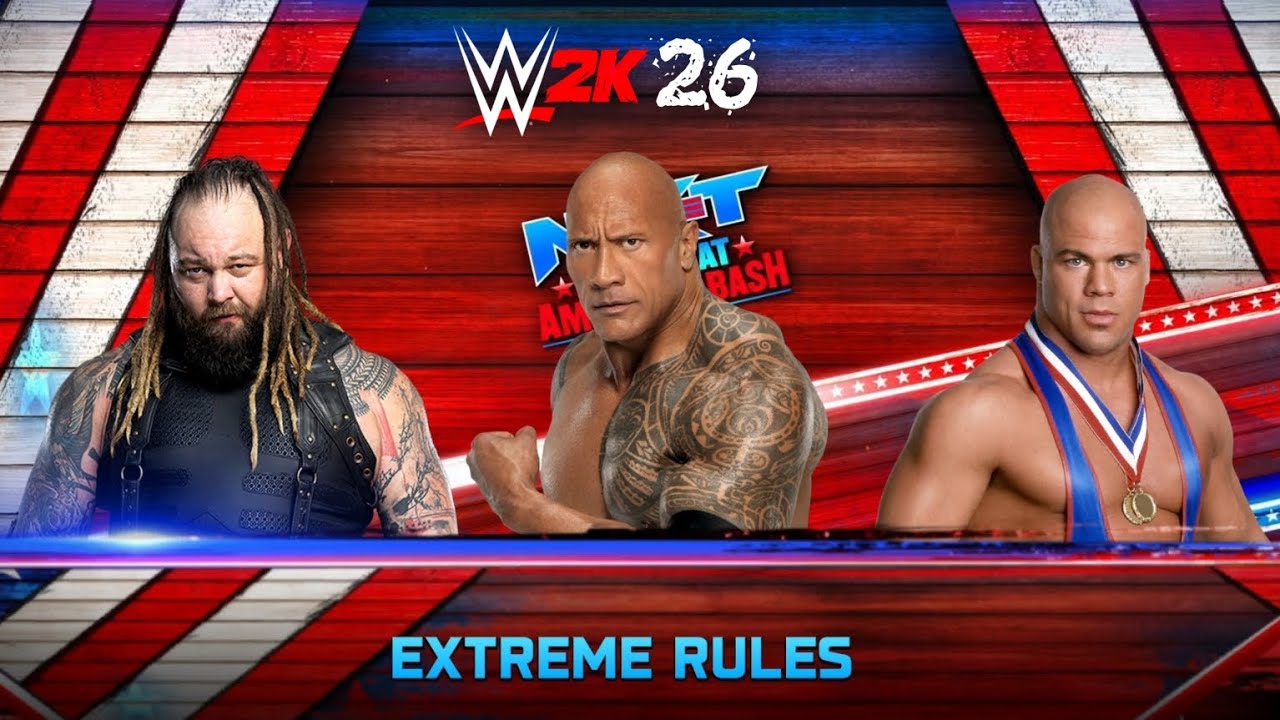 🅦🅦🅔 Full Match: The Rock Vs. Kurt Angle And Bray Wyatt Wwe NXT Match highlights #wwe2k25 #ps5 #pc