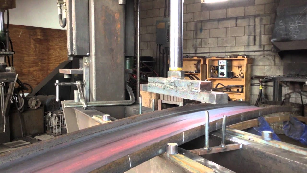Forming stringers for a circular staircase on the hydraulic press