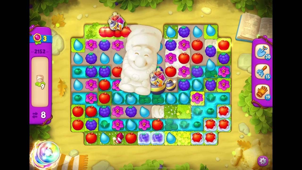GardenScapes Level 2152 no boosters (15 moves)