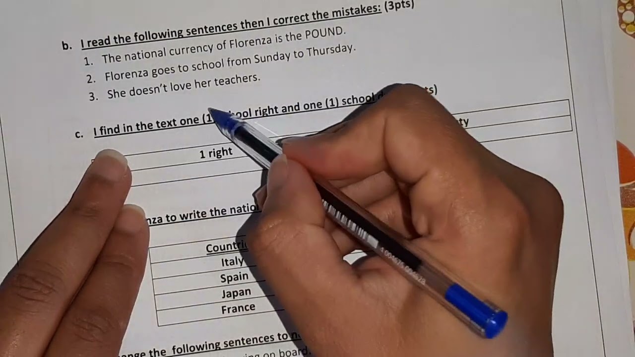 اختبار الفصل الثالث لغة إنجليزية سنة أولى متوسط