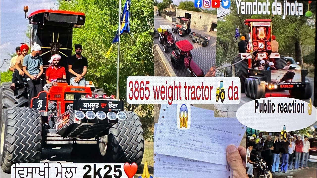 ਵਿਸਾਖੀ ਮੇਲਾ 2k25/400 kg weight a tractor da 🚜😱/reaction check kro /end galbat hogyi 🙏♥️⛳️