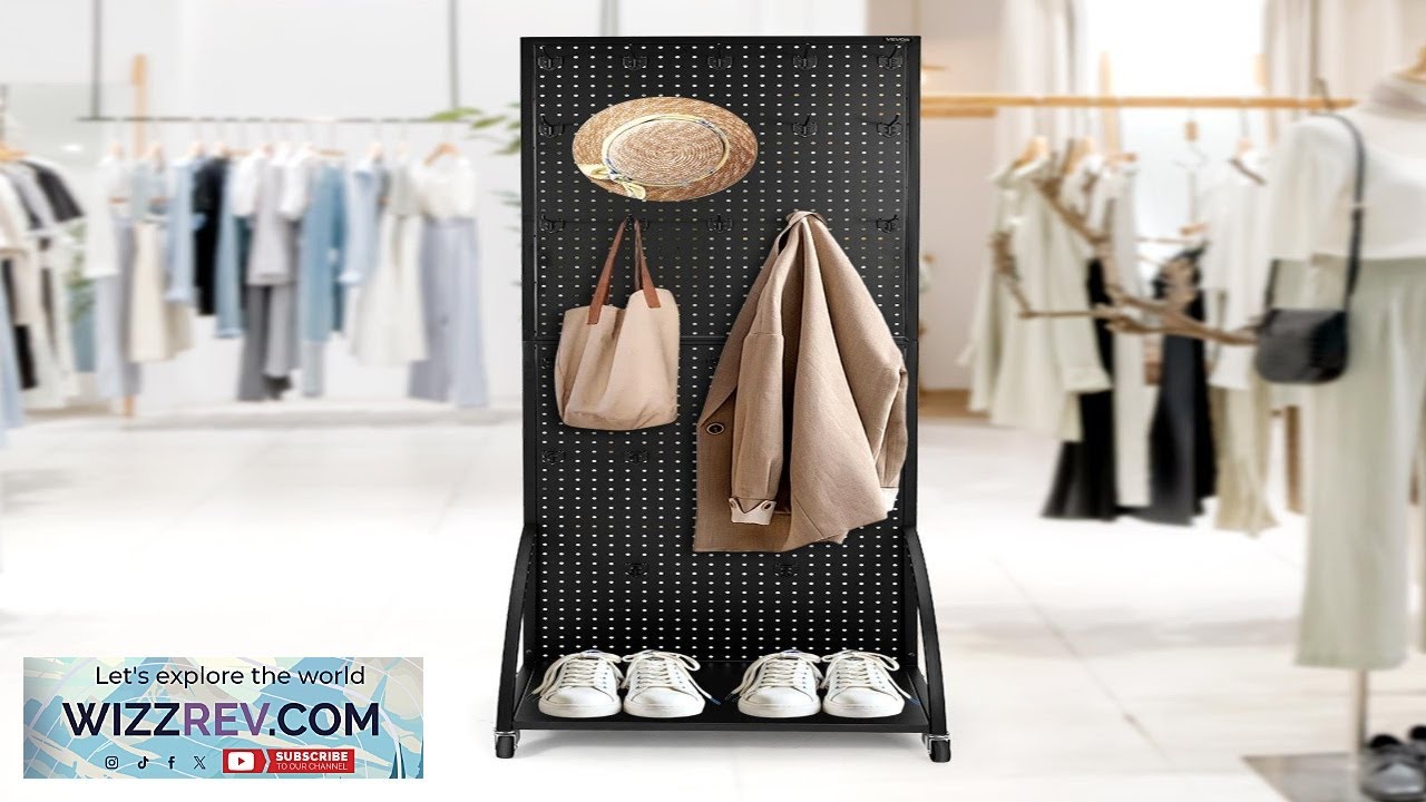 VEVOR Standing Pegboard Display with Base Plate 23.7 x 66 in Pegboard