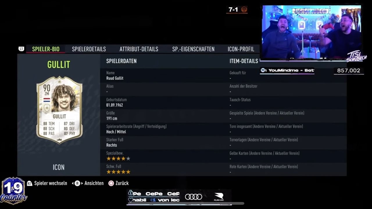 wenn auch Icon Gullit nach Discard wieder nach Hause kommt