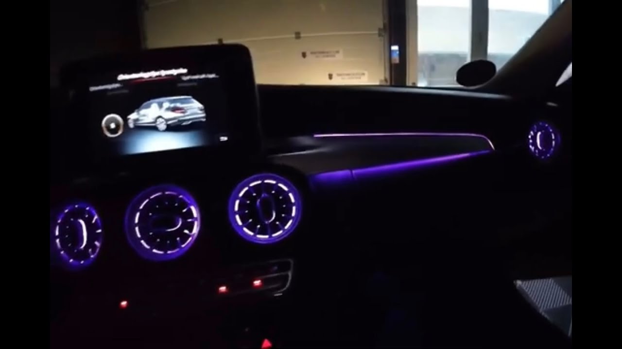 Накладка на приборную панель w205 с установкой подсветки салона, Mercedes Benz C-класса