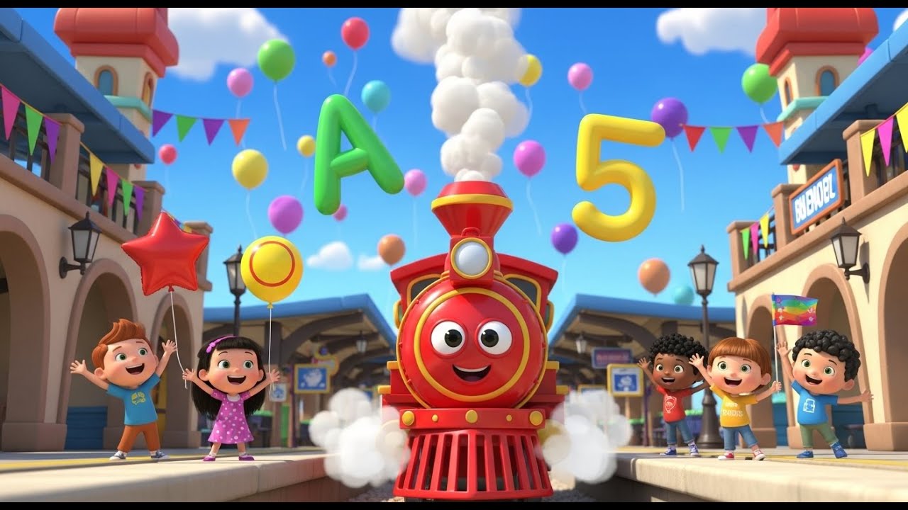 Train Ride Through Learning Land for Kids | Educational Train Song ABC Numbers Colors Nursery Rhymes