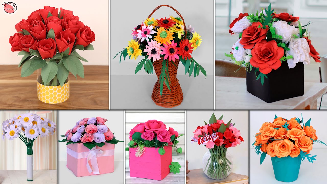 DIY Paper Flower Pots! Quick Room Decor