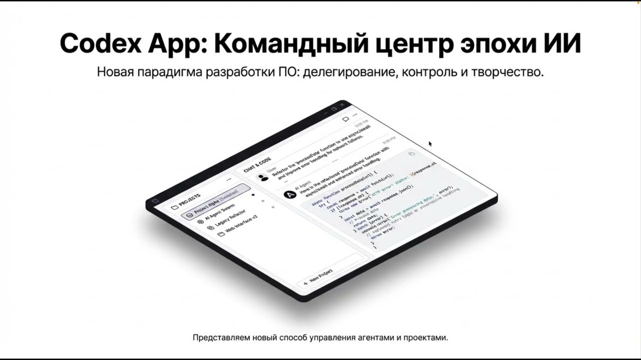 Пульт управления приложением Codex