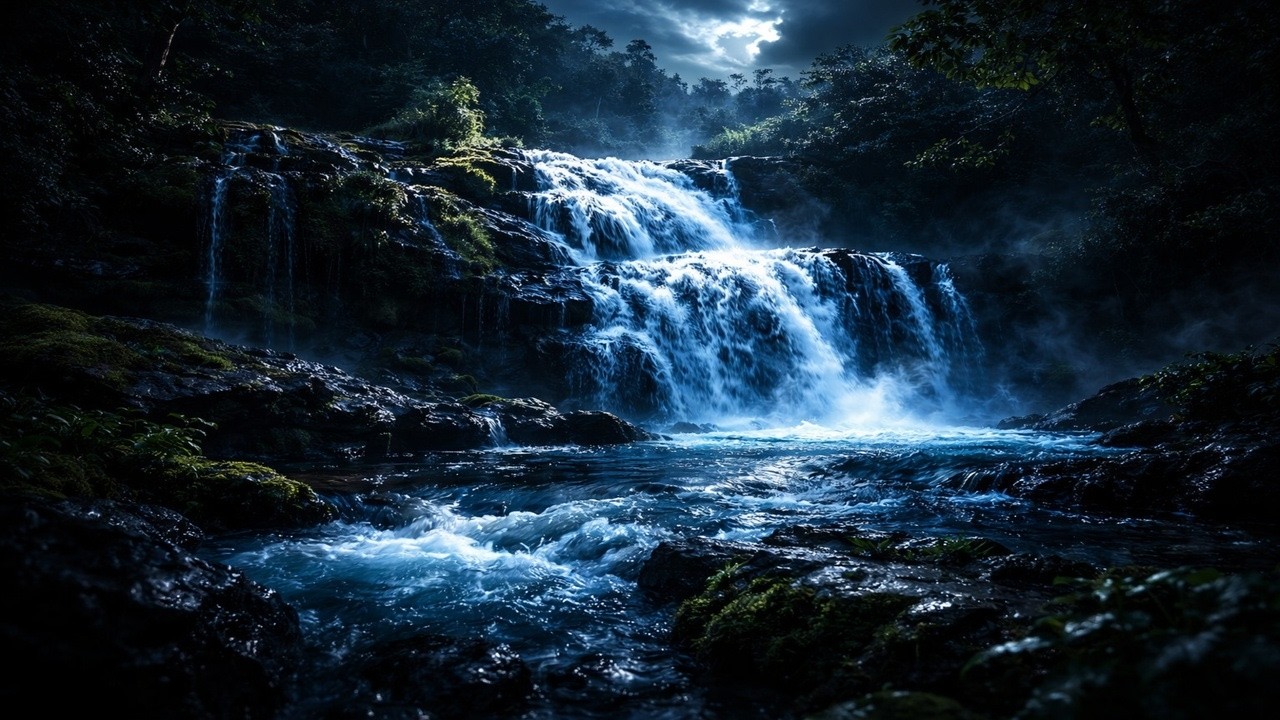 9 Hours of Flowing Waterfall Sleep Sounds for Deep Relaxation & Stress Relief