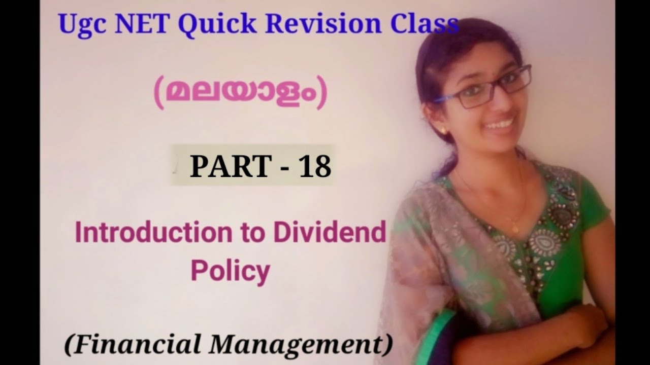 Introduction to Dividend Policy ( Financial Management)- Ugc NET class in malayalam