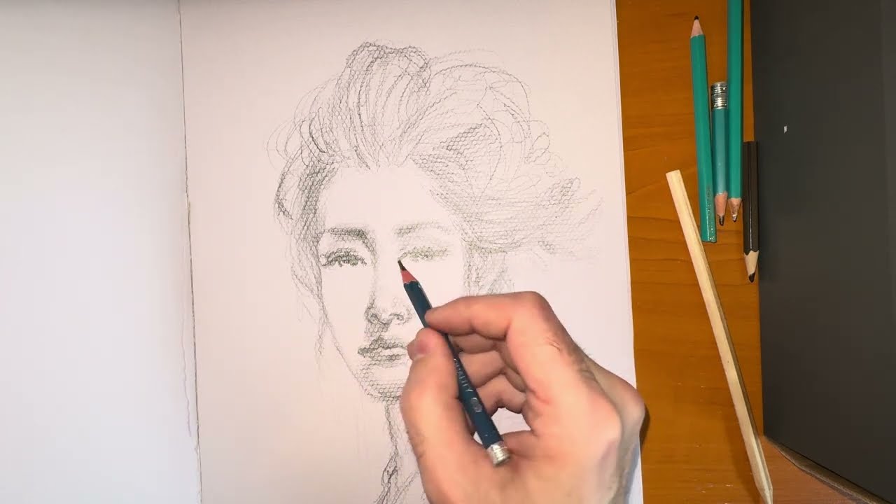 Real Time Portrait drawing // full process