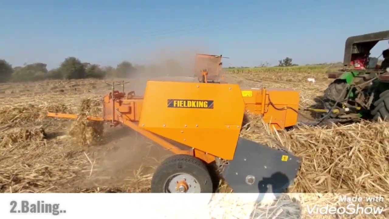 Sugar cane hay baling  process#bale in India#kabbina bindi machine# Bale machine