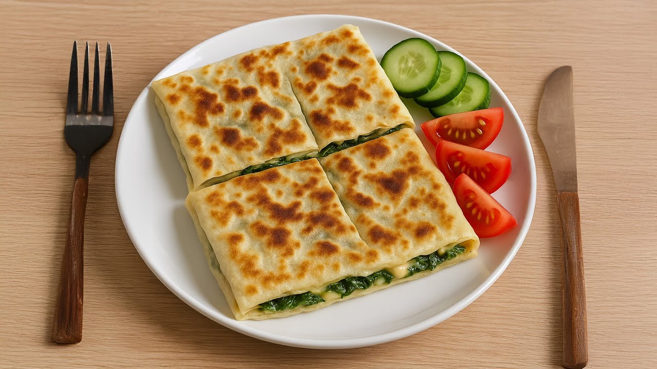 10 Dakikada Ispanaklı Kaşarlı Gözleme – En Kolay ve En Lezzetli Tarif!