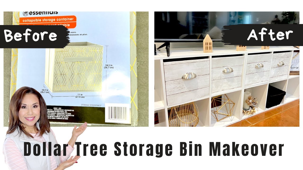 DIY DOLLAR TREE COLLAPSIBLE STORAGE BINS MAKEOVER / QUICK AND EASY FIX TO FILMSY $1.25 STORAGE BINS