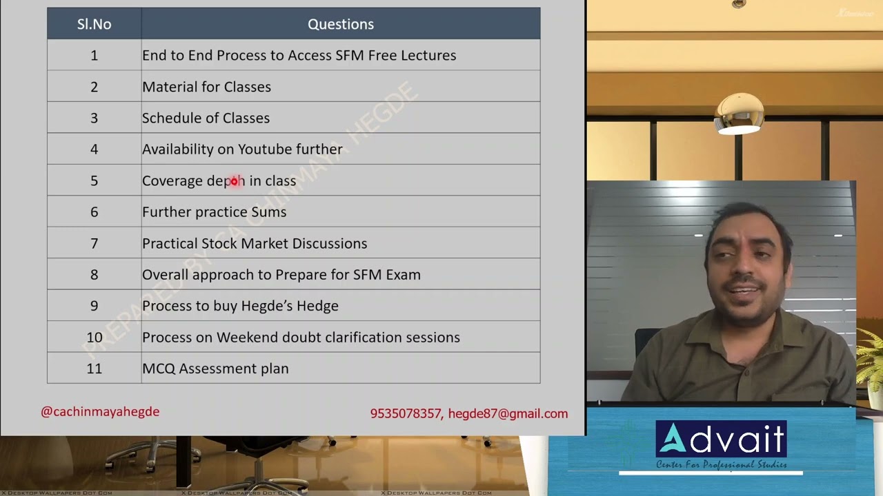 SFM FREE CLASSES CLARIFICATIONS | BY CA CHINMAYA HEGDE