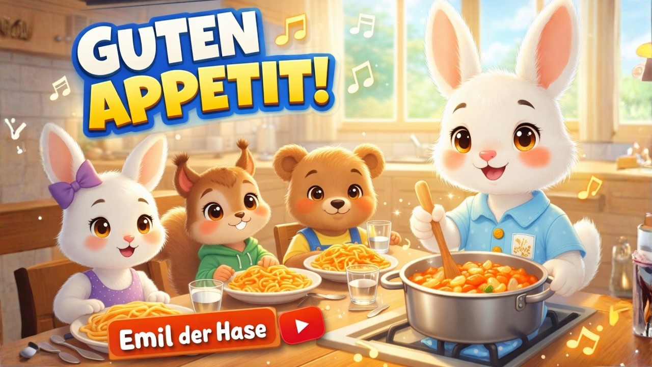 Essenslied für Kinder: Guten Appetit! | Tischspruch vor dem Essen | Kindergarten/Kita | #emilderhase