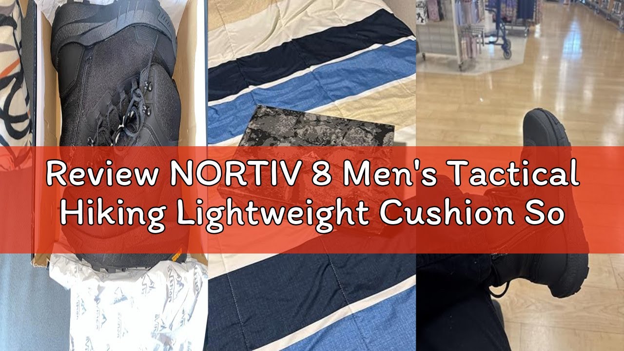 Review NORTIV 8 Men's Tactical Hiking Lightweight Cushion Sole for Work All Day Side Zipper Motorcyc