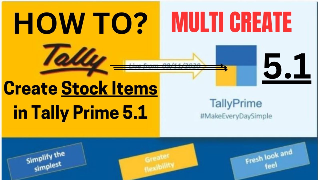 How to Multi-Create Inventory Masters & Stock Items in Tally Prime 5.1 | Step-by-Step Guide