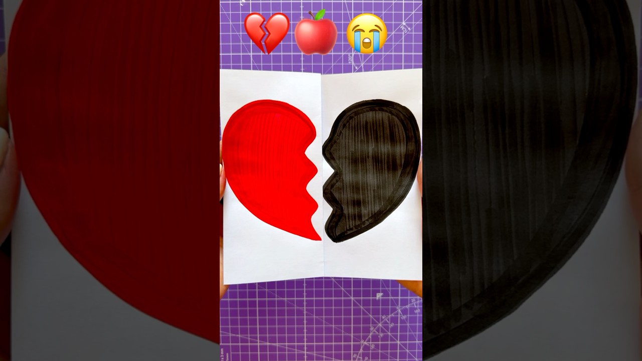 Broken Heart vs Dark Heart 💔🍎😭 | Emotional Art #shorts