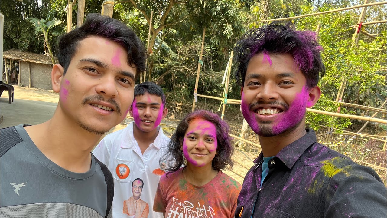 Holi ৰ1st দিনা 🤣 #assamesevlogs #friends #holi #fyp #funny #vlog 