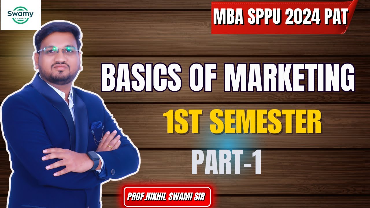 BASIC OF MARKETING-1ST SEM MBA | 2024 PAT |  PART-1 |Marathi | Nikhil Swami Sir