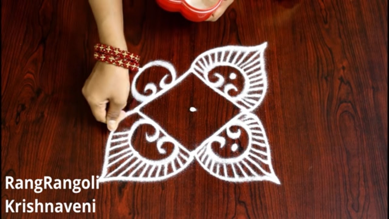 RangRangoli Krishnaveni: 3*3 dots Simple Daily Rangoli | Easy Kolams | Latest Small Muggulu