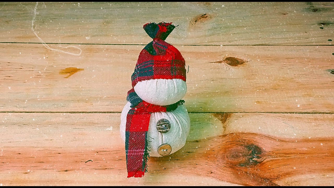 #03 Christmas Gift :  Make a Snowman from scraps of fabric |  Fabric Snowman |DIY_ Hand Sewing